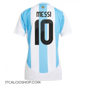 Argentina Lionel Messi #10 Prima Maglia Femmina Copa America 2024 Manica Corta